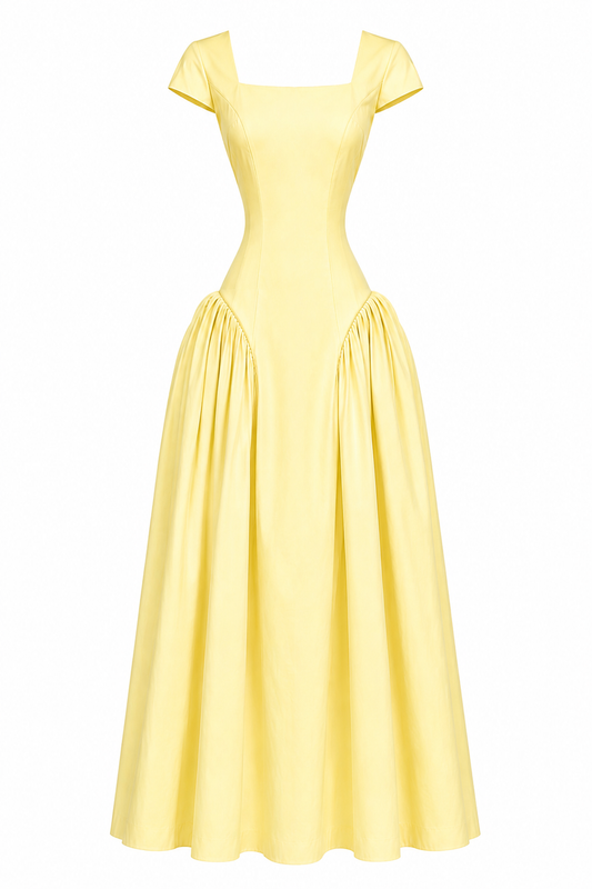 Natalia Dress - Butter Yellow
