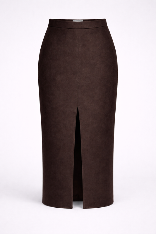 The Firenze Suede Skirt - Brown