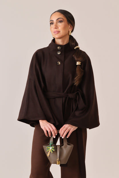The Padova Coat - 100% Italian Brown Cashmere