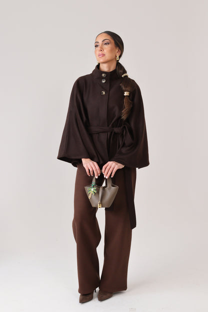 The Padova Coat - 100% Italian Brown Cashmere